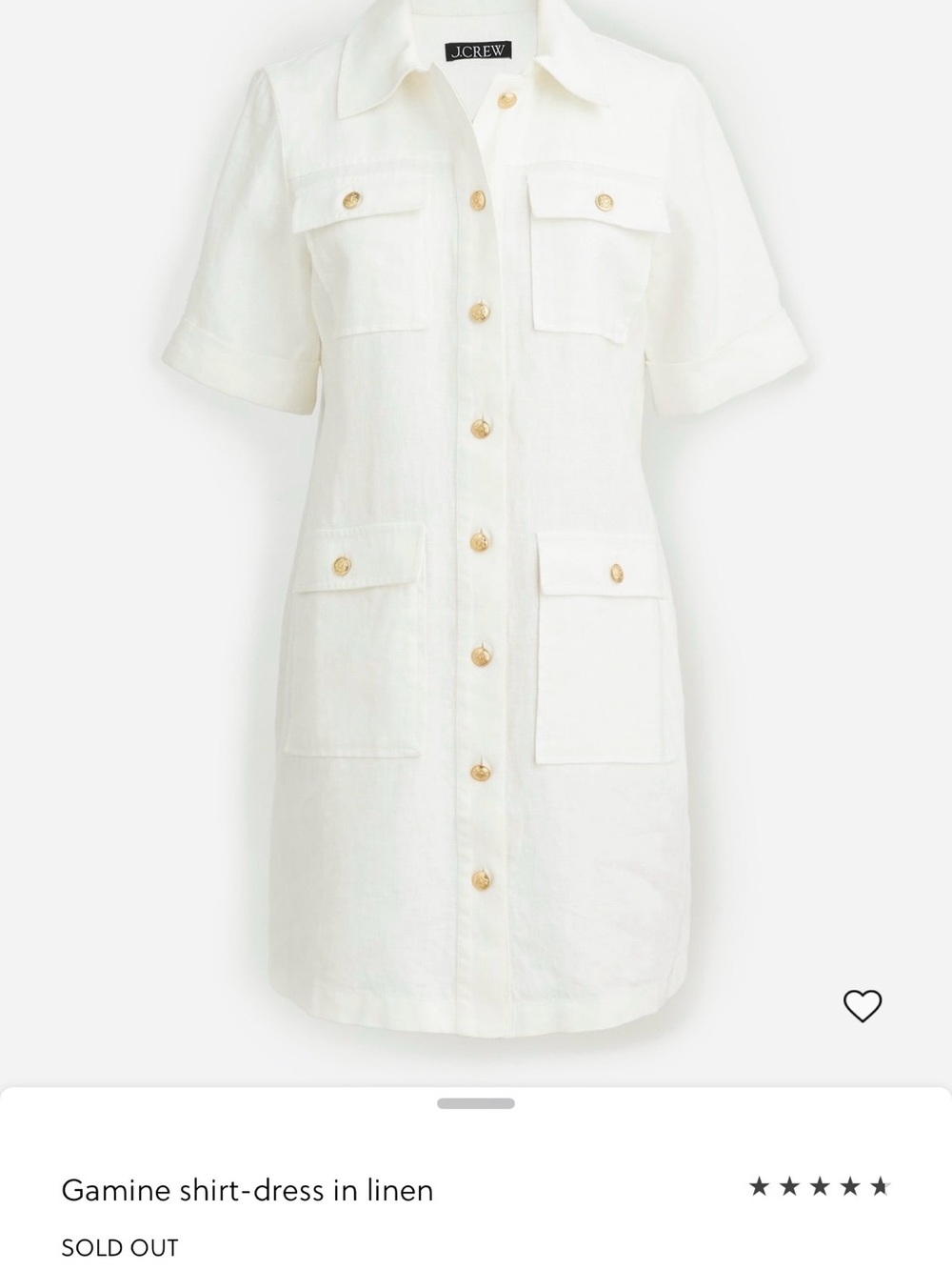 J. Crew Gamine Shirtdress in Linen (White)